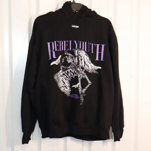 Civil Regime The Rebel Youth Hoodie Black Purple Unisex Size Large* measured EUC
